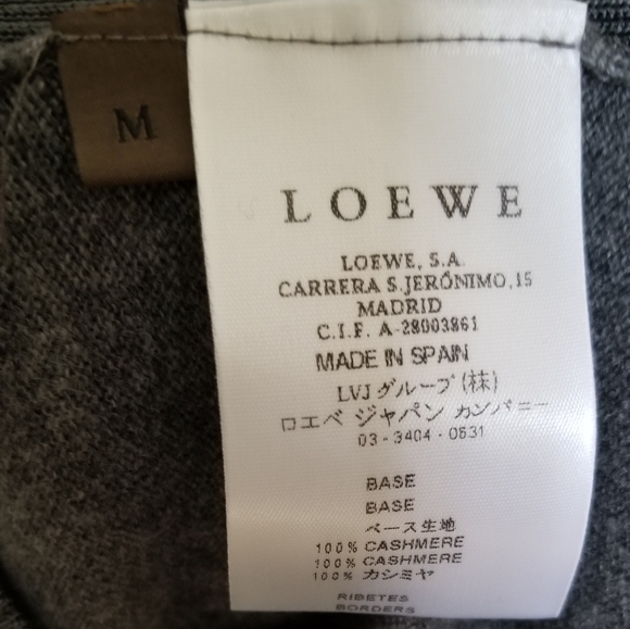 Loewe Gray Swaeter V Neck Pullover Cashmere - Picture 5 of 7
